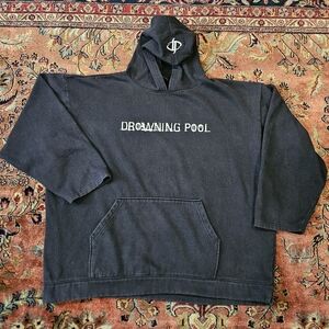 Drowning Pool Y2K Hoodie Pullover Black Mens Size XXL Vintage